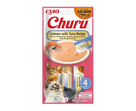 INABA Churu Salmon with tuna recipe - cat treats - 4x14g