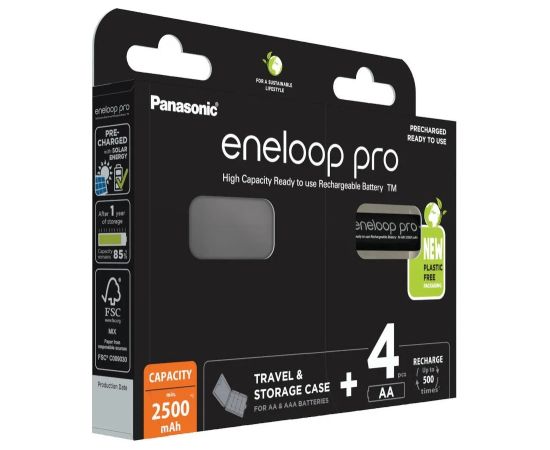 PANASONIC ENELOOP PRO AA 2500mAh 4 szt + box