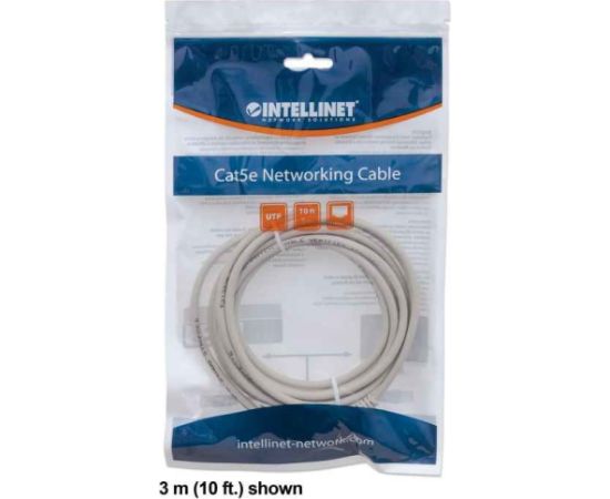 Intellinet Network Patch Cable, Cat6, 1m, Grey, CCA, U/UTP, PVC, RJ45, Gold Plated Contacts, Snagless, Booted, Lifetime Warranty, Polybag