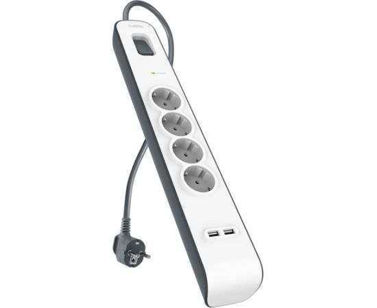 BELKIN POWER STRIP 525J, 4X SCHUKO, 2X USB-A, 2M