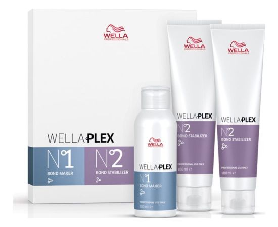 Set Wella Professionals: Wellaplex Bond Marker No.1, Hair Cream Treatment, Bleaching, 100 ml + Wellaplex Bond Stabilizer No.2, Hair Cream Treatment, x2 pcs, 100 ml For Women