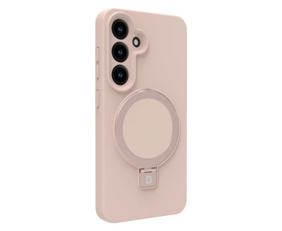Evelatus Samsung  Galaxy S25 Premium Magnetic with Stand Soft Touch Silicone Case Pink Sand