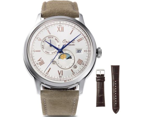 Watch Orient Classic Bambino 2nd Generation Version9 Sun & Moon Automatic RA-AK0808S30B Limited Edition 9500pcs Rokas pulksteņi 