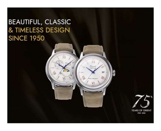 Watch Orient Classic Bambino 2nd Generation Version9 Sun & Moon Automatic RA-AK0808S30B Limited Edition 9500pcs Rokas pulksteņi 