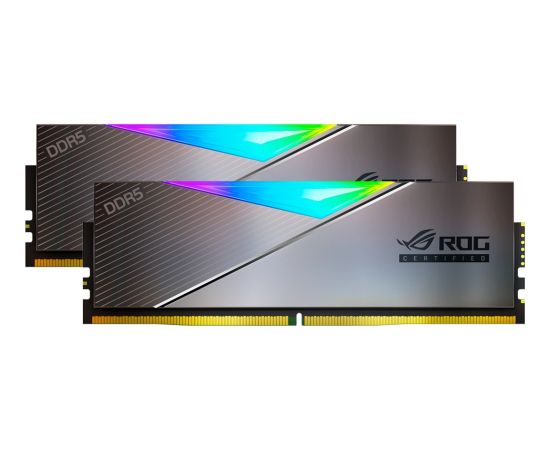 ADATA DDR5 - 32GB - 6600 - CL - 32 (2x 16 GB) dual kit, RAM (silver, AX5U6600C3216G-DCLARROG, Lancer RGB, INTEL XMP, ROG certified)