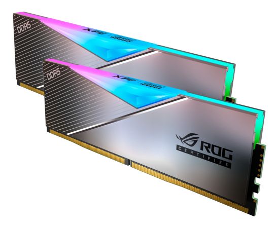 ADATA DDR5 - 32GB - 6600 - CL - 32 (2x 16 GB) dual kit, RAM (silver, AX5U6600C3216G-DCLARROG, Lancer RGB, INTEL XMP, ROG certified)