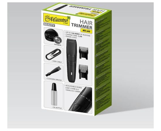 Trymer do włosów USB MAESTRO MR-640 Matu, Bārdas, Ķermeņa trimmeri