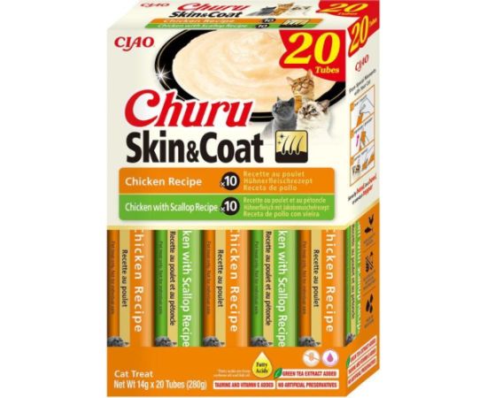 INABA CAT CHURU SKIN & COAT CHICKEN przysmak dla kota 20x14g (280g)