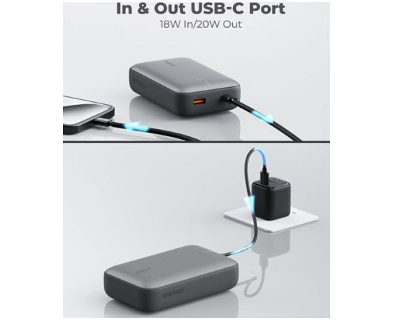 AUKEY PB-Y57 Spark Mini 20000 Compact Fast Charging Power Bank Available In Grey And White
