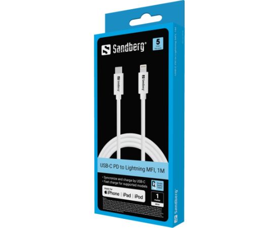 Sandberg 136-58 USB-C PD to Lightning MFI 1M