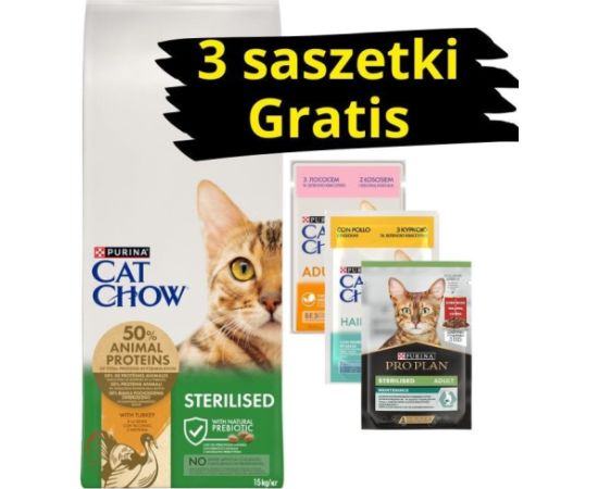 PURINA Cat Chow Sterilised Karma z indykiem 15kg