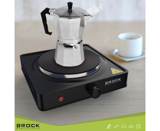 Vienriņķa elektriskā plītiņa BROCK EP 100 BK, 1500W