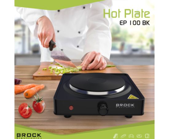 Vienriņķa elektriskā plītiņa BROCK EP 100 BK, 1500W
