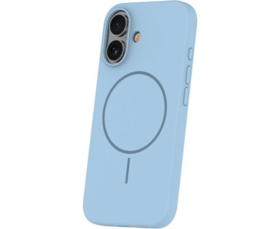 iLike Apple  iPhone 16 Soft Touch Silicone case With Magnetic Light Blue