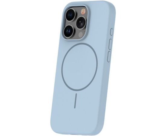 iLike Apple  iPhone 16 Pro Max Soft Touch Silicone case With Magnetic Light Blue