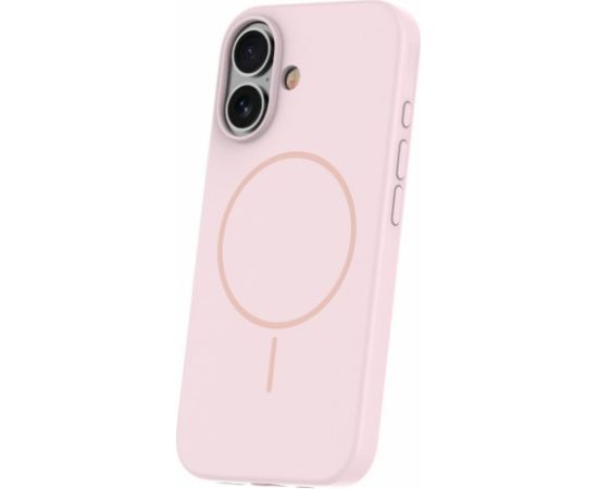 iLike Apple  iPhone 16 Soft Touch Silicone case With Magnetic Light Pink
