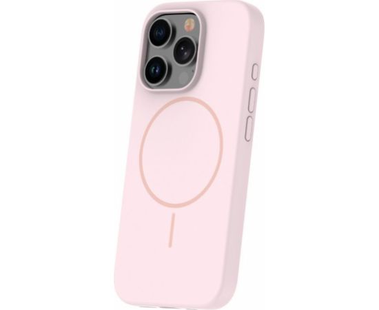 iLike Apple  iPhone 16 Pro Soft Touch Silicone case With Magnetic Light Pink