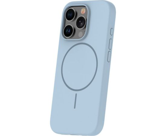 iLike Apple  iPhone 16 Pro Soft Touch Silicone case With Magnetic Light Blue