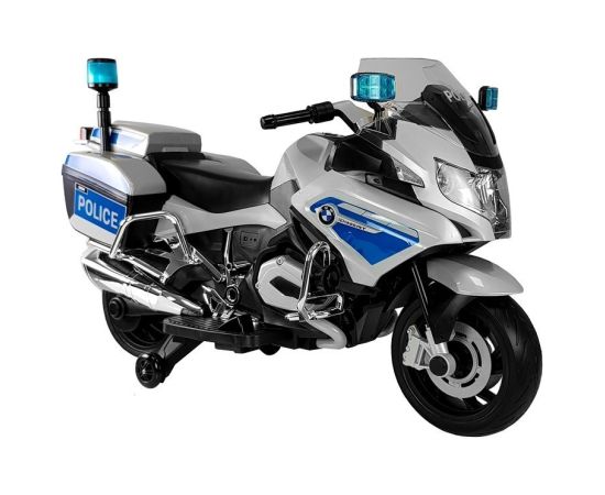 Lean Cars BMW Police Motorcycle Silver - Electric Ride On Motorbike