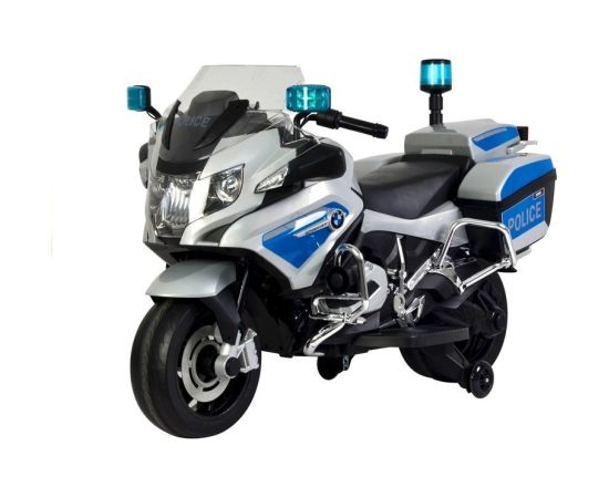 Lean Cars BMW Police Motorcycle Silver - Electric Ride On Motorbike
