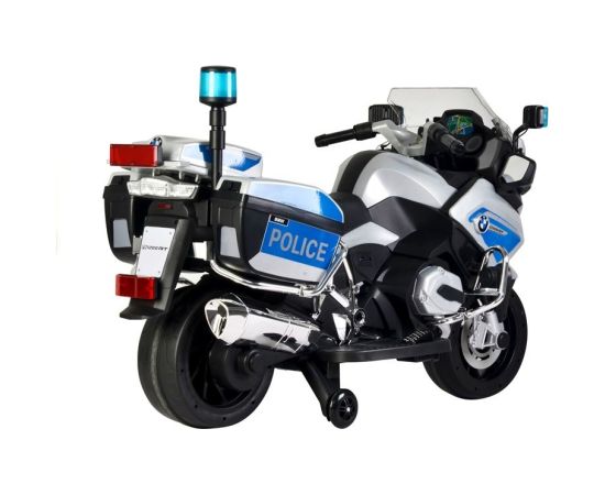 Lean Cars BMW Police Motorcycle Silver - Electric Ride On Motorbike