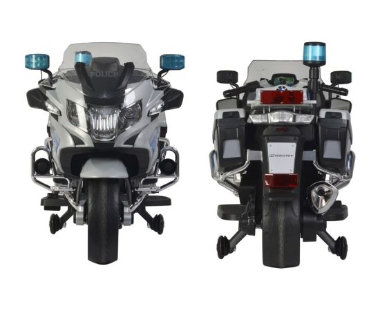 Lean Cars BMW Police Motorcycle Silver - Electric Ride On Motorbike
