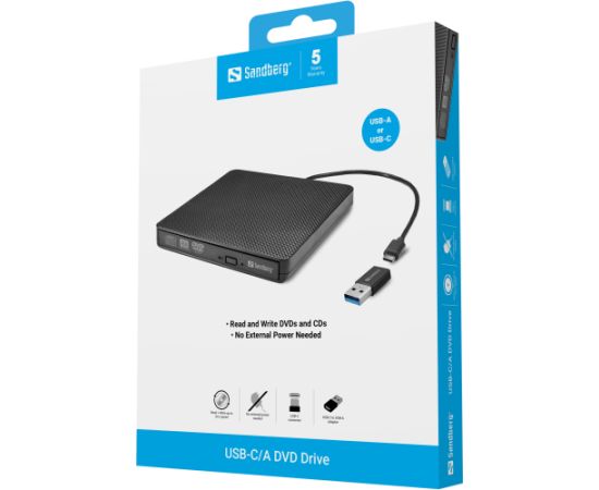Sandberg 136-62 USB-C/A DVD Drive