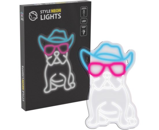 Manta SNL114MT Style Neon Lights Bulldog Dog With Glasses
