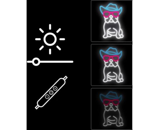 Manta SNL114MT Style Neon Lights Bulldog Dog With Glasses