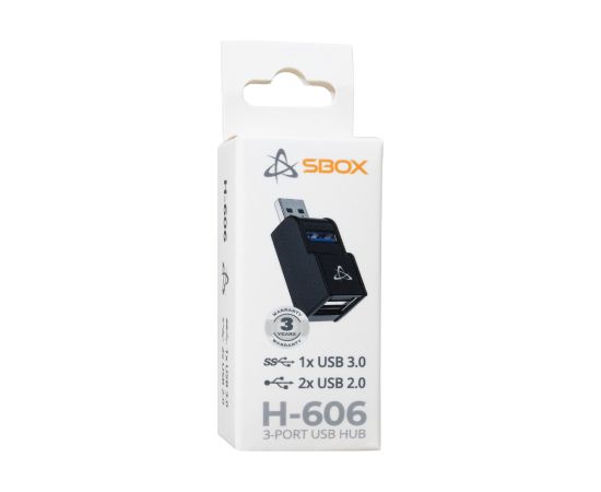 Sbox H-606 3 Port USB-A (1x 3,0,  2x 2,0)