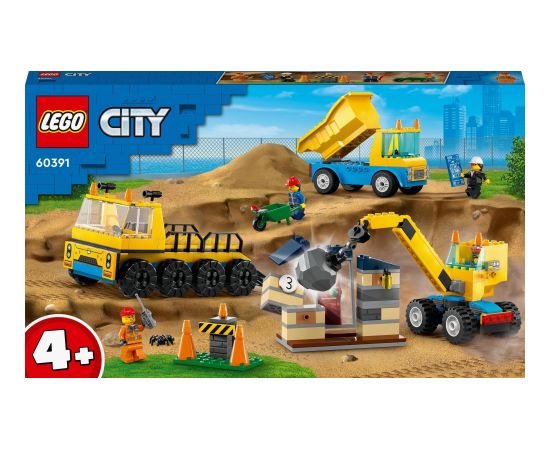 LEGO City Ciężarówki i dźwig z kulą wyburzeniową 3 szt. (60391)