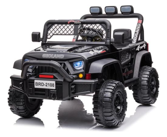 Ramiz Autko terenowe Geoland Power dla 2 dzieci Czarny + Pilot + Silniki 2x200W + Bagażnik + Radio MP3 + LED