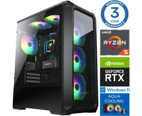 INTOP AQUA Ryzen 5 7600X 32GB DDR5 500SSD M.2 NVME+2TB RTX3060 12GB WIN11Pro