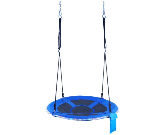 Šūpoles ar LED “Stārķa ligzda”, 100 cm, zilas Cадовые качели