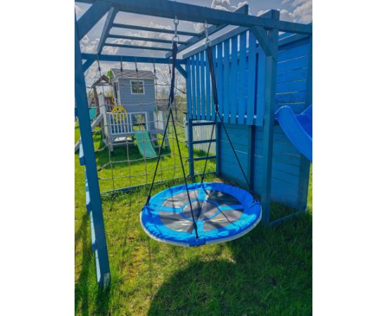 Šūpoles ar LED “Stārķa ligzda”, 100 cm, zilas Cадовые качели