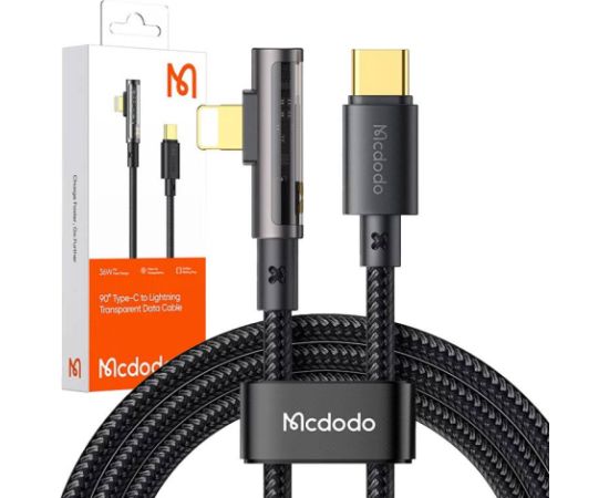 McDodo CA-3390 36W 1.2m USB-C to Lightning angle cable (black)