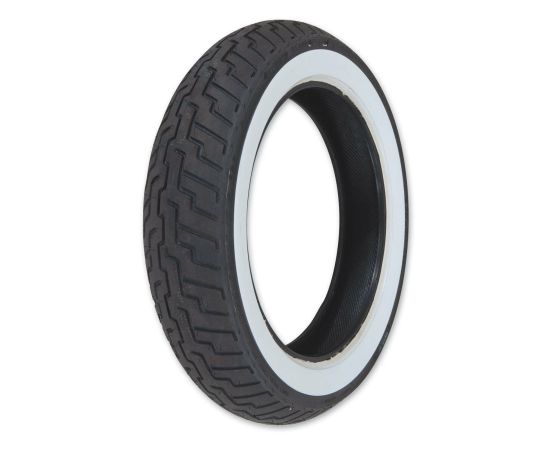DUNLOP 130/90-16 TT 67H D404 Front WWW (WIDE WHITE WALL)