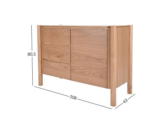 Skapja dēlis GARDENIA 108x43xH80,5cm, ozols