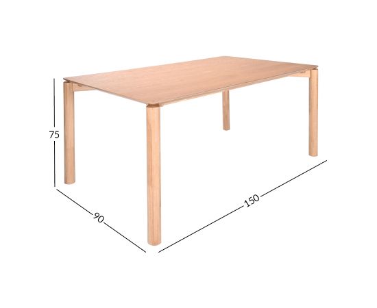 Ēdamgalds GARDENIA 150x90xH75cm, ozols