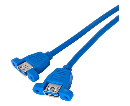 Adapteris ar kabeli Akyga AK-CA-62 2x USB A 3.0 A (f) | USB 19 pin (f) 65cm