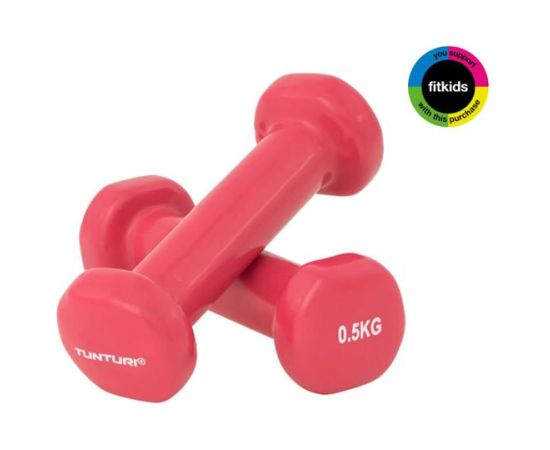 Гантели виниловые Tunturi 0,5 кг, розовые, 2шт