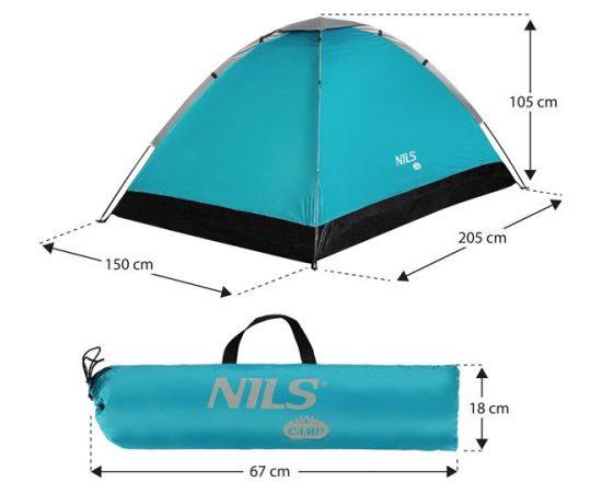 Telts NC3021 CAMPING TENT BLUE NILS CAMP