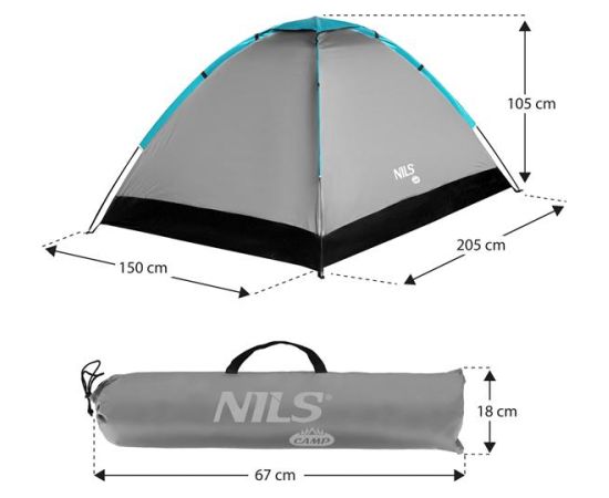 Telts NC3021 CAMPING TENT GRAY NILS CAMP