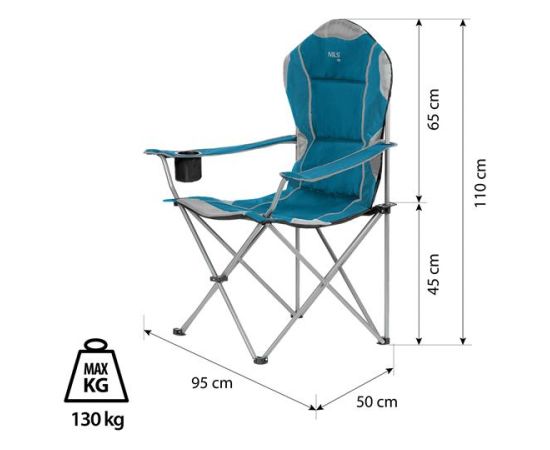 Kempinga krēsls NC3080 CAMPING CHAIR TURQUOISE NILS CAMP