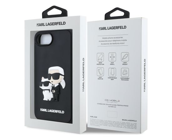 Karl Lagerfeld 3D Rubber Karl and Choupette Case Aizsargapvalks priekš Apple iPhone 16e