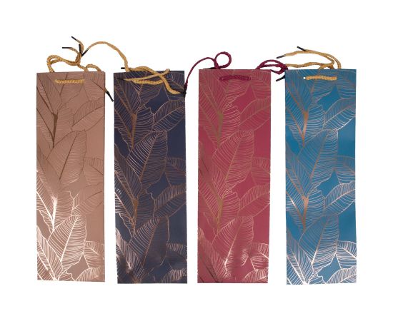 Gift bag LEAF, 12x8x36cm, mix