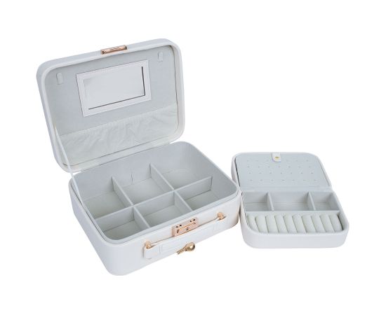 Juvelierizstrādājumu kastīte SEZANE TRAVEL 23,5x18,5x9cm, balta