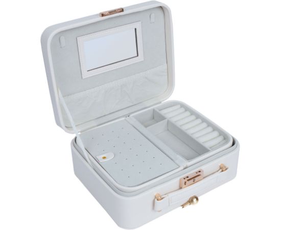 Juvelierizstrādājumu kastīte SEZANE TRAVEL 23,5x18,5x9cm, balta