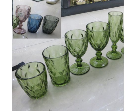 Drinking glass high CORAL 350ml, purple