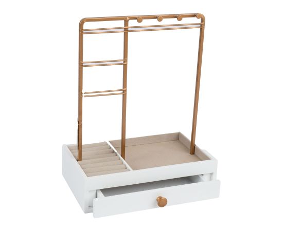 Juvelierizstrādājumu statīvs LARA H26cm, ar atvilktni, balts
